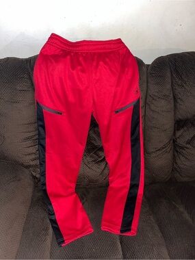Men’s like new Size M And1 Red Track Pants with Black Side Panels